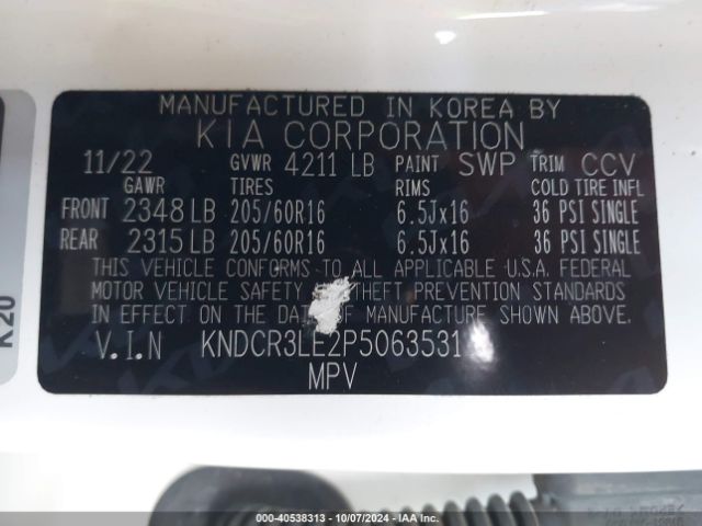 Photo 8 VIN: KNDCR3LE2P5063531 - KIA NIRO 