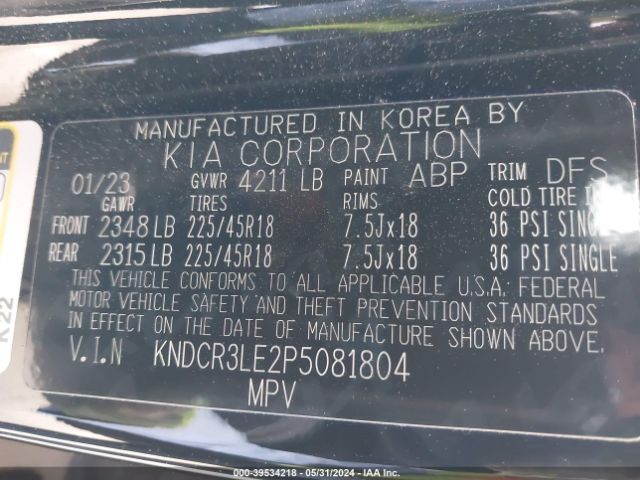 Photo 8 VIN: KNDCR3LE2P5081804 - KIA NIRO 