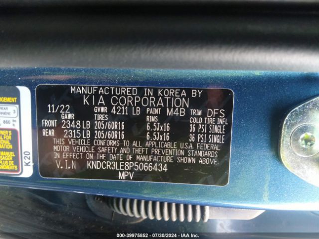 Photo 8 VIN: KNDCR3LE8P5066434 - KIA NIRO 