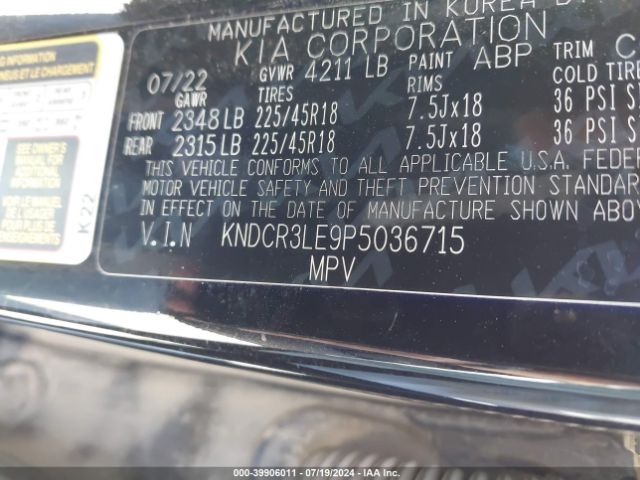 Photo 8 VIN: KNDCR3LE9P5036715 - KIA NIRO 