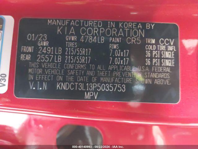 Photo 8 VIN: KNDCT3L13P5035753 - KIA NIRO 