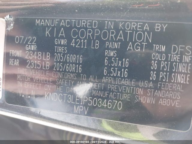 Photo 8 VIN: KNDCT3LE1P5034670 - KIA NIRO 