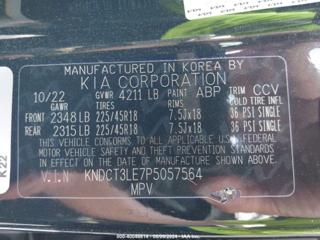 Photo 8 VIN: KNDCT3LE7P5057564 - KIA NIRO 