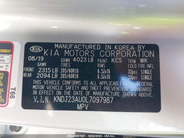 Photo 8 VIN: KNDJ23AU0L7097987 - KIA SOUL 