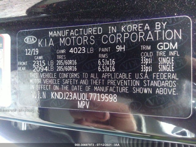 Photo 8 VIN: KNDJ23AU0L7719598 - KIA SOUL 