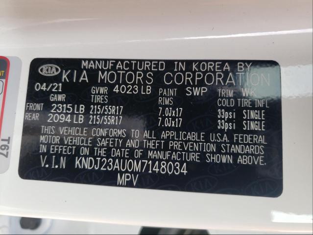 Photo 9 VIN: KNDJ23AU0M7148034 - KIA SOUL LX 