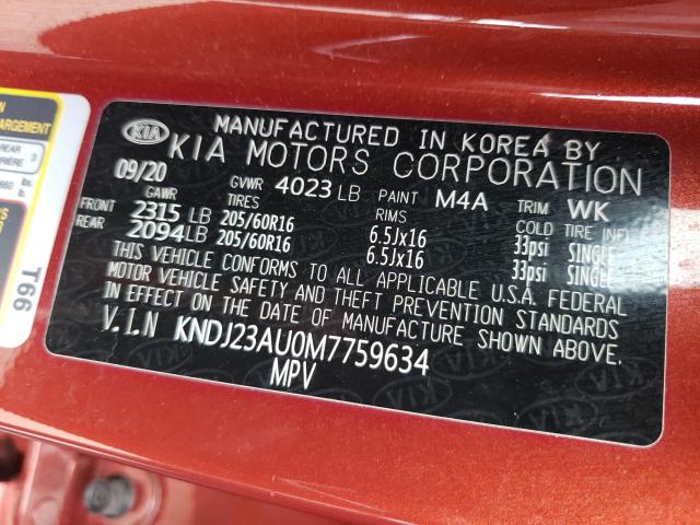 Photo 9 VIN: KNDJ23AU0M7759634 - KIA SOUL LX 