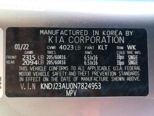 Photo 12 VIN: KNDJ23AU0N7824953 - KIA SOUL LX 