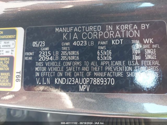 Photo 8 VIN: KNDJ23AU0P7889370 - KIA SOUL 