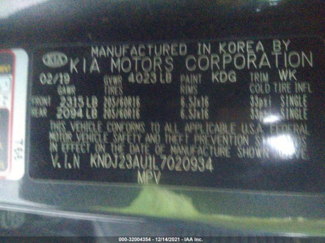 Photo 8 VIN: KNDJ23AU1L7020934 - KIA SOUL 