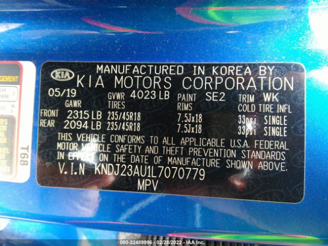 Photo 8 VIN: KNDJ23AU1L7070779 - KIA SOUL 