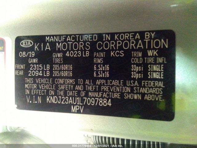 Photo 8 VIN: KNDJ23AU1L7097884 - KIA SOUL 