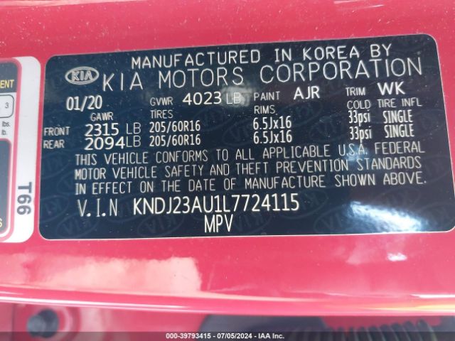 Photo 8 VIN: KNDJ23AU1L7724115 - KIA SOUL 