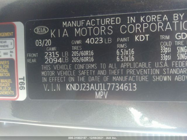 Photo 8 VIN: KNDJ23AU1L7734613 - KIA SOUL 