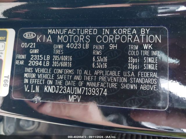 Photo 8 VIN: KNDJ23AU1M7139374 - KIA SOUL 