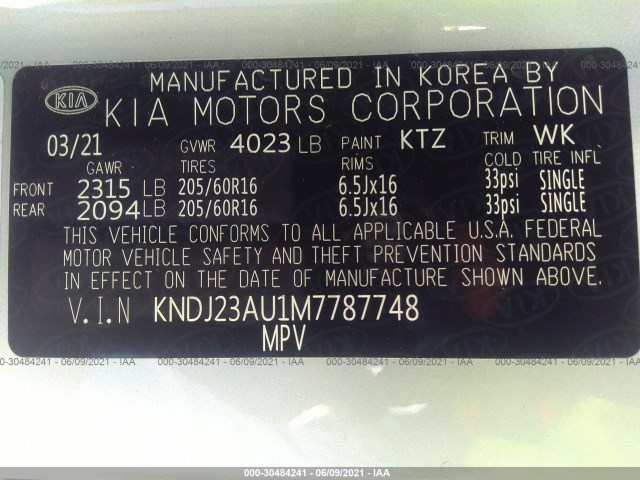 Photo 8 VIN: KNDJ23AU1M7787748 - KIA SOUL 