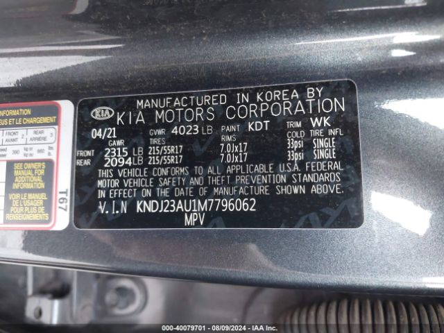 Photo 8 VIN: KNDJ23AU1M7796062 - KIA SOUL 