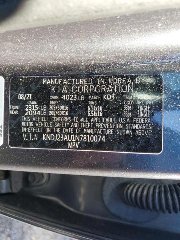 Photo 12 VIN: KNDJ23AU1N7810074 - KIA SOUL LX 