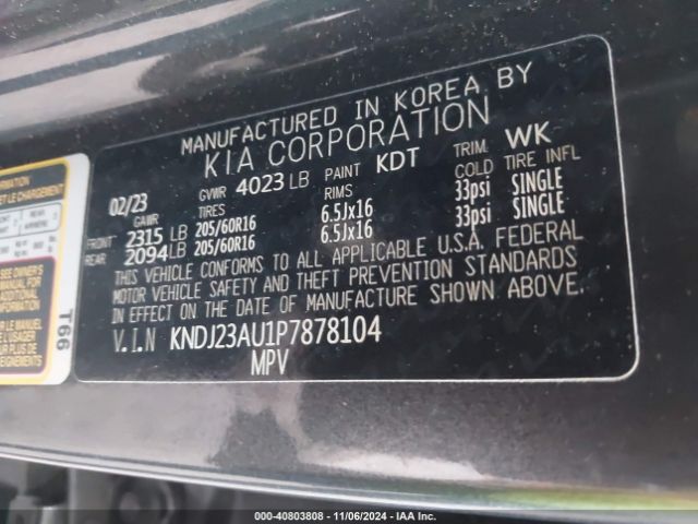 Photo 8 VIN: KNDJ23AU1P7878104 - KIA SOUL 