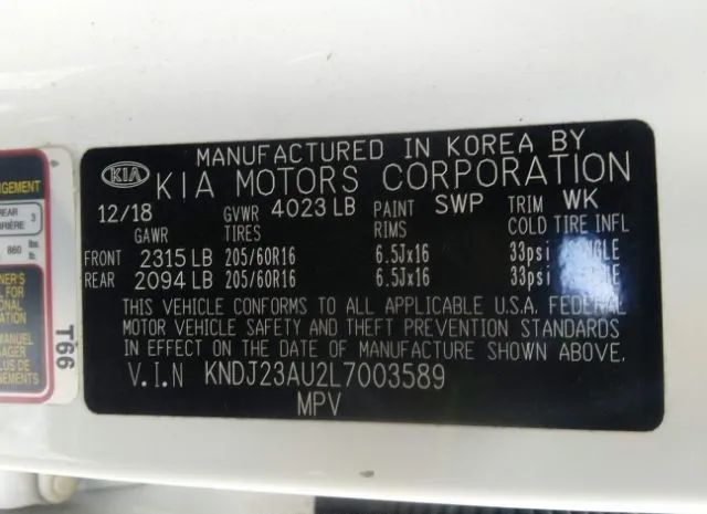 Photo 8 VIN: KNDJ23AU2L7003589 - KIA SOUL 