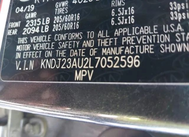 Photo 8 VIN: KNDJ23AU2L7052596 - KIA SOUL 