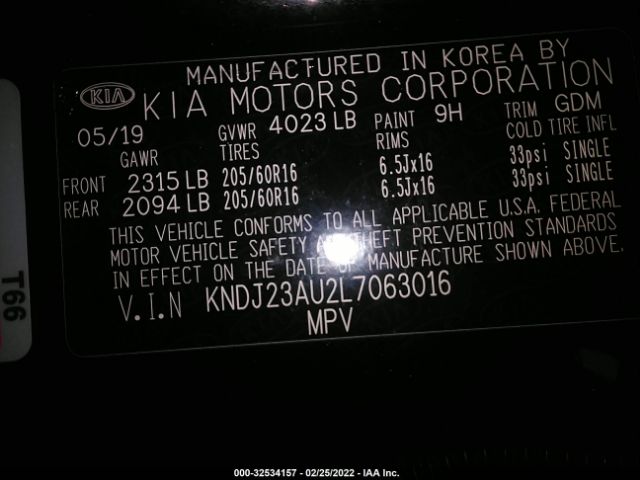 Photo 8 VIN: KNDJ23AU2L7063016 - KIA SOUL 