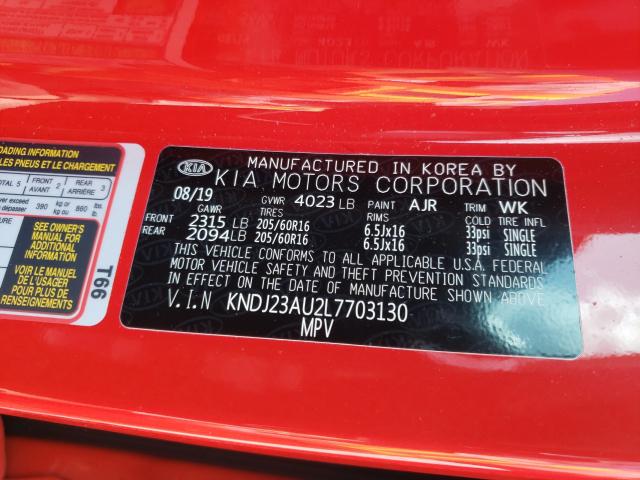 Photo 9 VIN: KNDJ23AU2L7703130 - KIA SOUL LX 