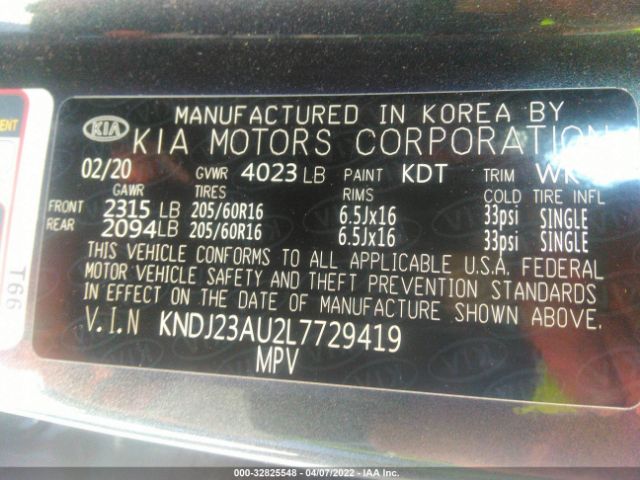 Photo 8 VIN: KNDJ23AU2L7729419 - KIA SOUL 