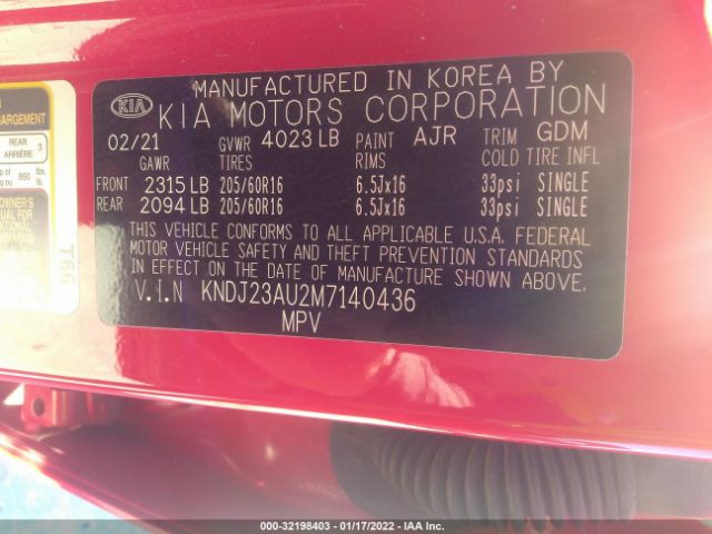 Photo 8 VIN: KNDJ23AU2M7140436 - KIA SOUL 