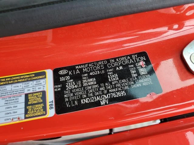 Photo 11 VIN: KNDJ23AU2M7762695 - KIA SOUL LX 