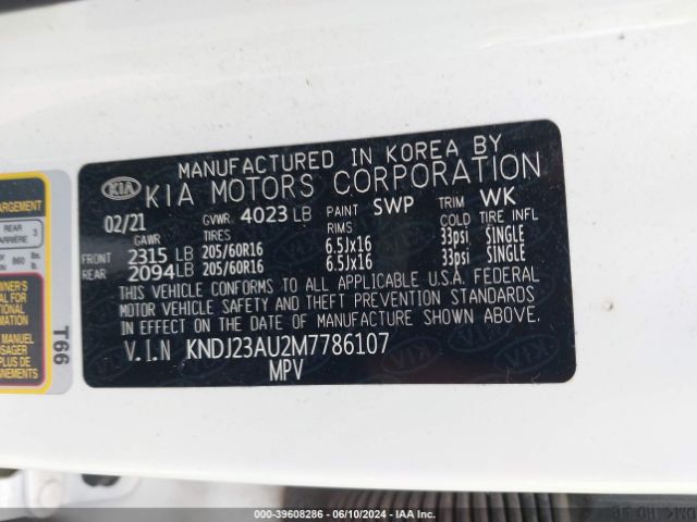 Photo 8 VIN: KNDJ23AU2M7786107 - KIA SOUL 