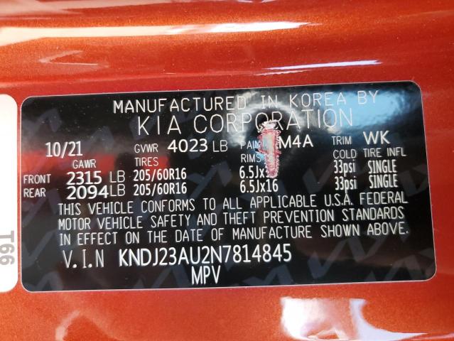 Photo 11 VIN: KNDJ23AU2N7814845 - KIA SOUL 