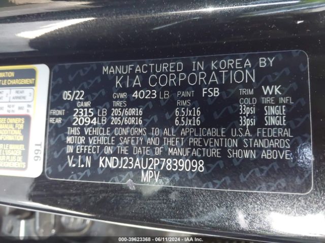 Photo 8 VIN: KNDJ23AU2P7839098 - KIA SOUL 