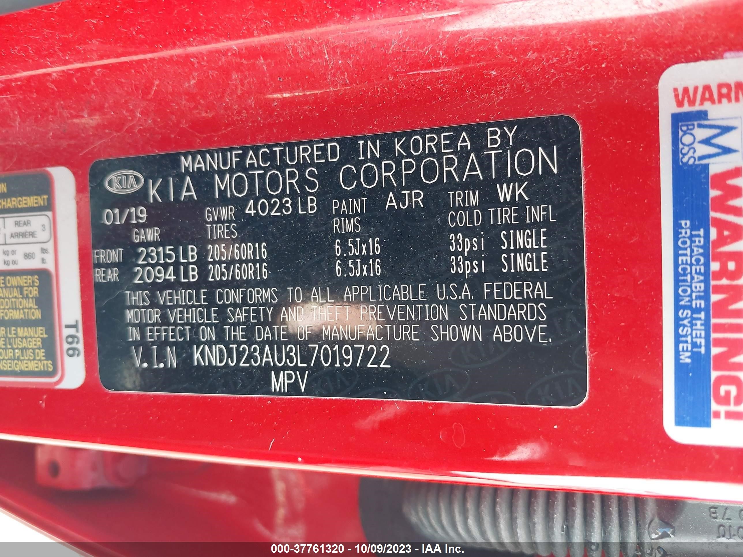 Photo 8 VIN: KNDJ23AU3L7019722 - KIA SOUL 