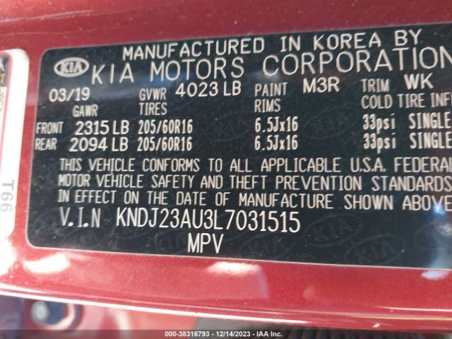 Photo 8 VIN: KNDJ23AU3L7031515 - KIA SOUL 