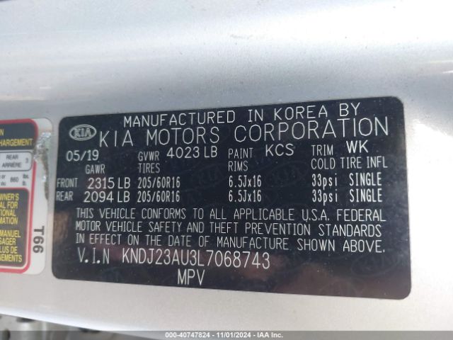 Photo 8 VIN: KNDJ23AU3L7068743 - KIA SOUL 