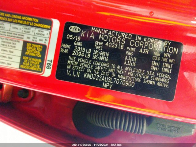 Photo 8 VIN: KNDJ23AU3L7070900 - KIA SOUL 