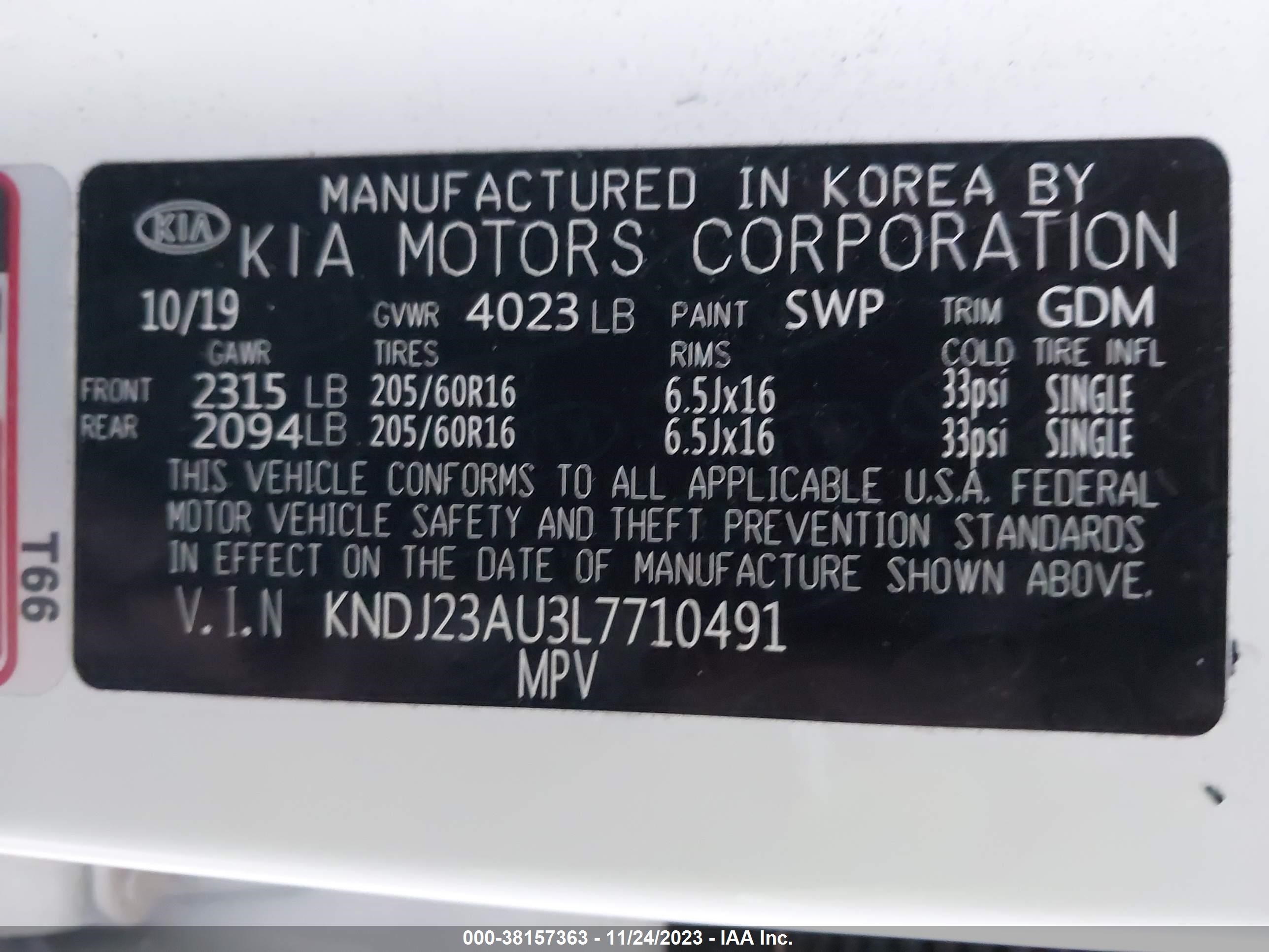 Photo 8 VIN: KNDJ23AU3L7710491 - KIA SOUL 