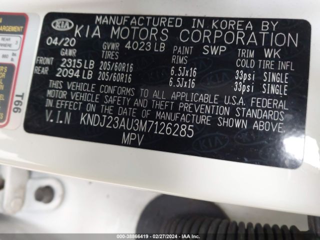 Photo 8 VIN: KNDJ23AU3M7126285 - KIA SOUL 