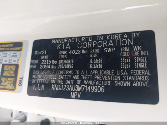 Photo 8 VIN: KNDJ23AU3M7149906 - KIA SOUL 