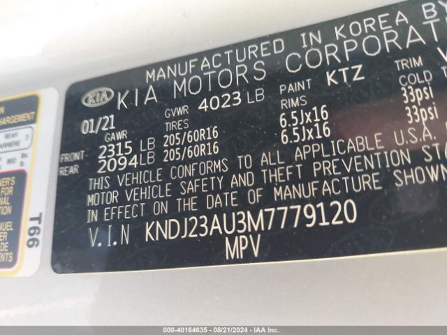 Photo 8 VIN: KNDJ23AU3M7779120 - KIA SOUL 