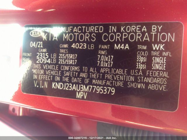 Photo 8 VIN: KNDJ23AU3M7795379 - KIA SOUL 