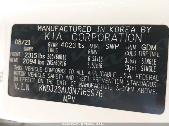 Photo 8 VIN: KNDJ23AU3N7165976 - KIA SOUL 