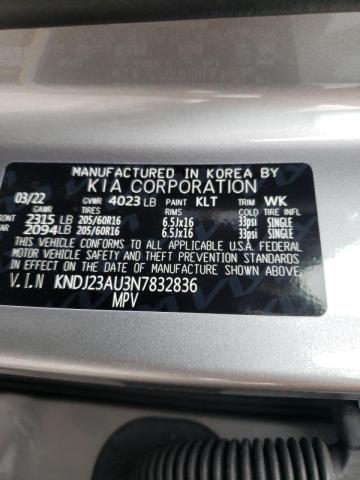 Photo 9 VIN: KNDJ23AU3N7832836 - KIA SOUL LX 