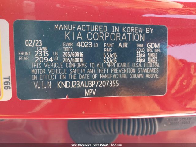 Photo 8 VIN: KNDJ23AU3P7207355 - KIA SOUL 