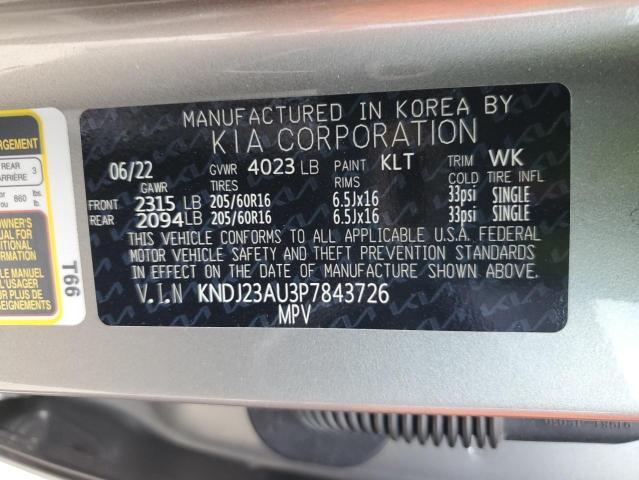 Photo 12 VIN: KNDJ23AU3P7843726 - KIA SOUL LX 