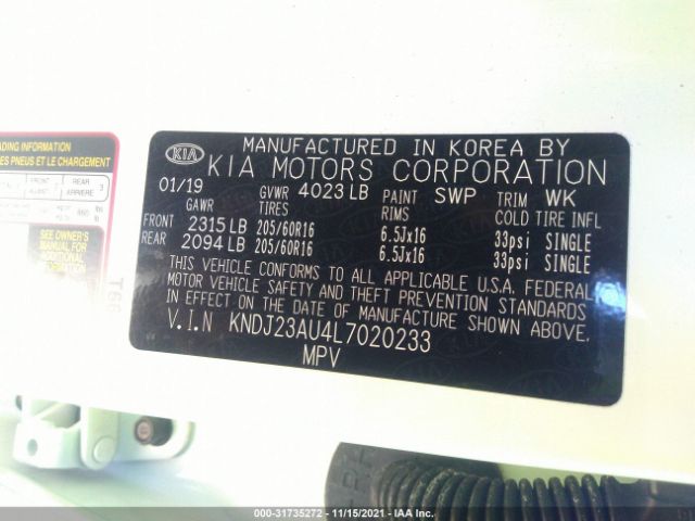 Photo 8 VIN: KNDJ23AU4L7020233 - KIA SOUL 