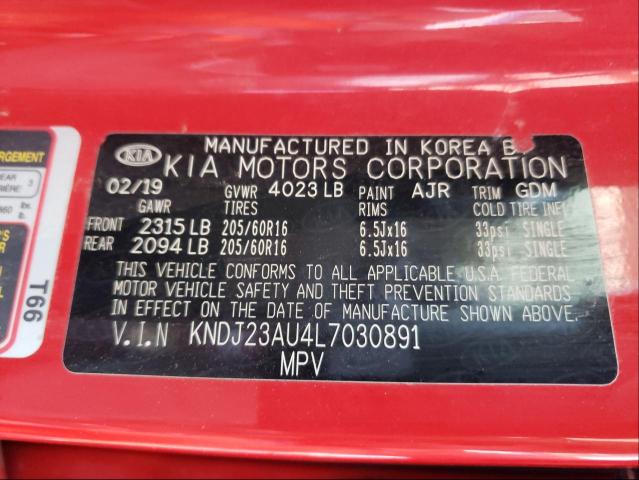 Photo 9 VIN: KNDJ23AU4L7030891 - KIA SOUL LX 