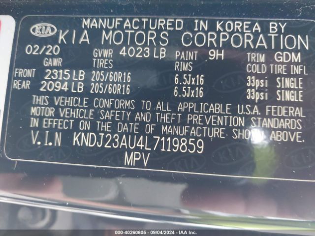 Photo 8 VIN: KNDJ23AU4L7119859 - KIA SOUL 