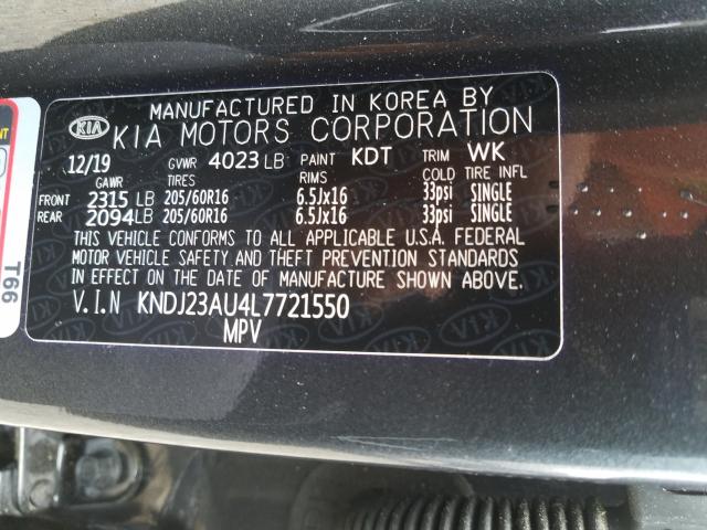 Photo 9 VIN: KNDJ23AU4L7721550 - KIA SOUL LX 